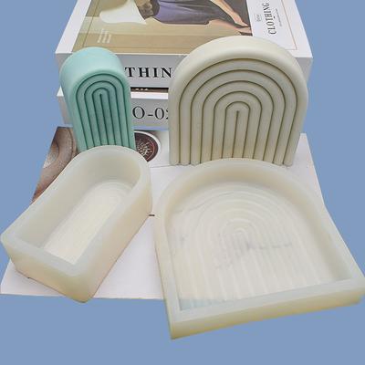 Minimalist Line Arch Silicone Candle Mold Geometric Rainbow Shape Aromatherapy Resin Gypsum Soap Making Tool Home Decorative Art