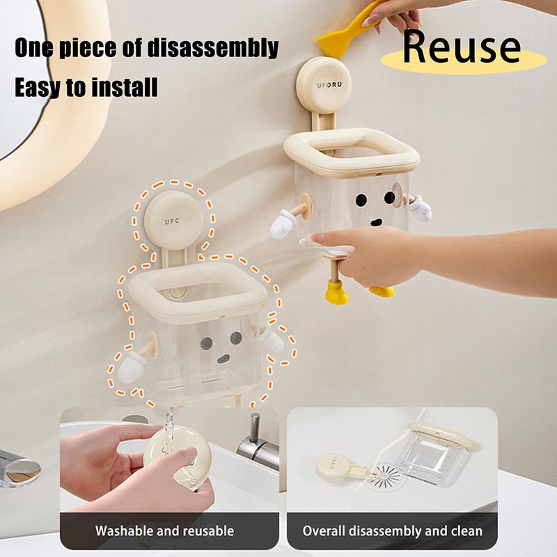 Multifunktionell Plastförvaringshylla Multifunktionell Förvaringslåda Utan Hål Väggmonterad Hållbar Badrumstandborsthylla