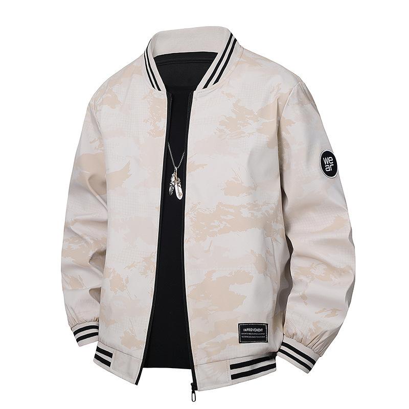 

New Men s Jacket Spring and Autumn Casual Men s Clothing Korean Handsome Pilot Zipper Jacket 5XL