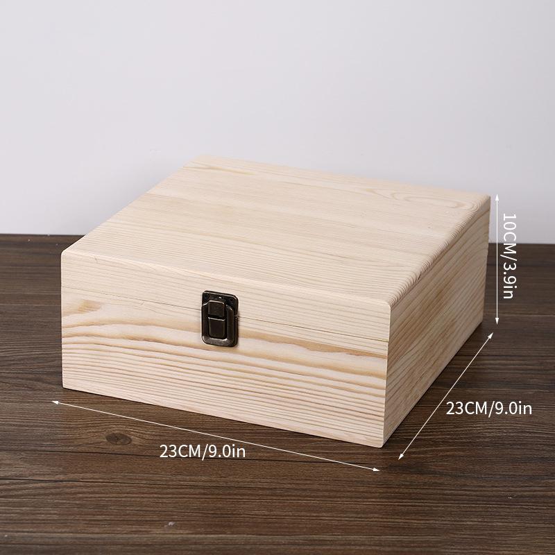 Wooden Storage Box Rectangular Flip Solid Wood Gift Box Handmade Craft Case Organizer Container Case For Home Storage Decor