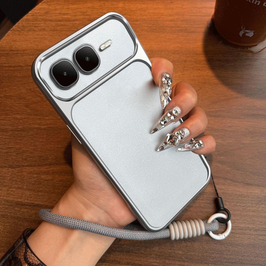 Luxury Big Window Phone Case with Lanyard for infinix SMART 10 Plus Premium Textured Casing