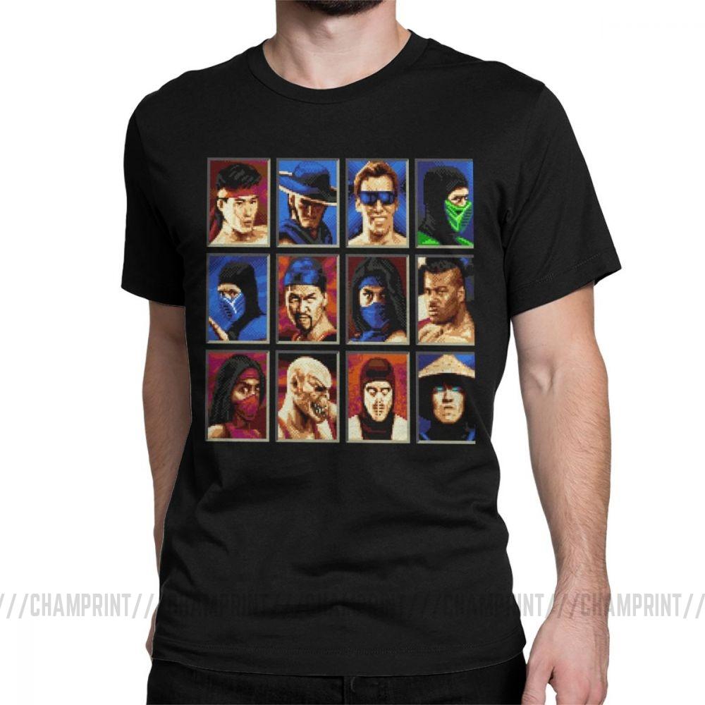 Vintage Mortal Kombat Ii Tees Genesis Character Select 16 Bit T Shirt Retro Gamer Collage T