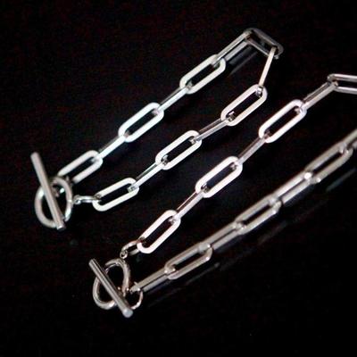 Surgical Steel Toggle Bar Round Square Chain Bracelet Anklet for Men and Women (S7154480)