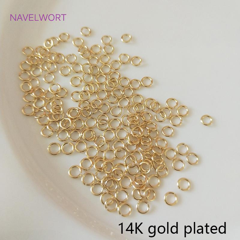 

Multi Size 14K/18K Gold Plated Open Jump Ring Connecting Rings For Jewelry Making Brass Split Rings Jewelry And Accessories 0.6mmx3.5mm-200pcs