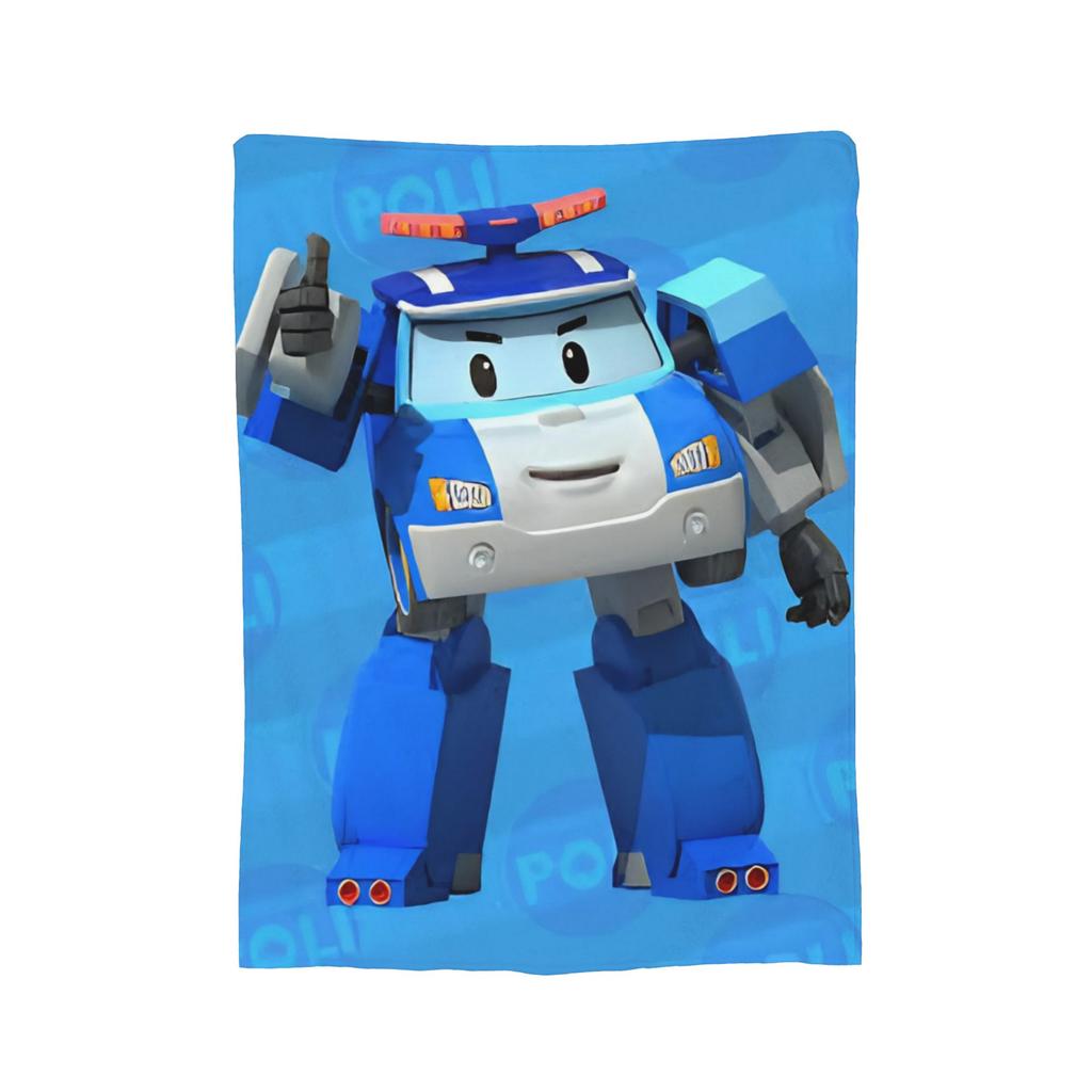 R-Robocars P-Polis Flannel Blanket Helly Awesome Throw Blanket For Bed Sofa Couch 150*125Cm Bedspreads,