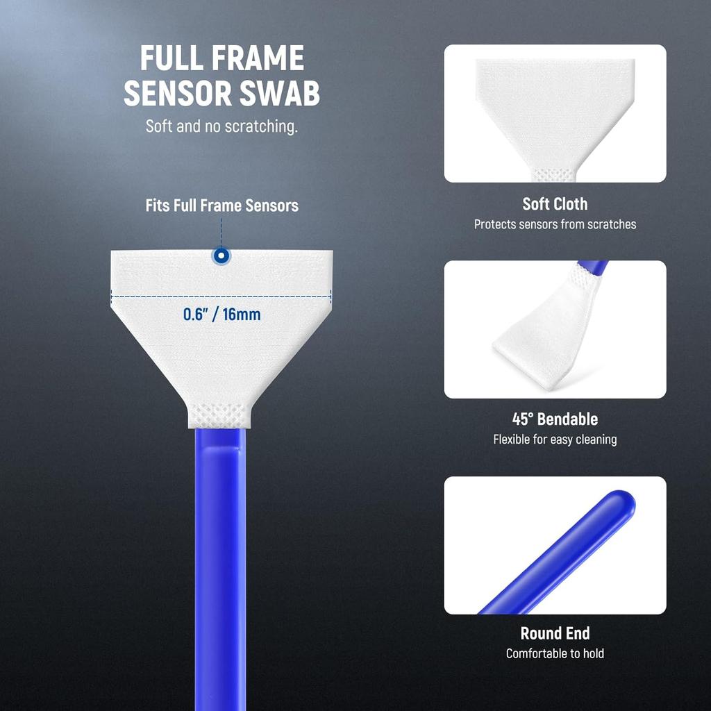 5Pcs Professional Sensor Cleaner Swab Kit for Digital Camera's CCD or CMOS Sensor for Full-Frame APS-C M4/3 Sensors Cleaning