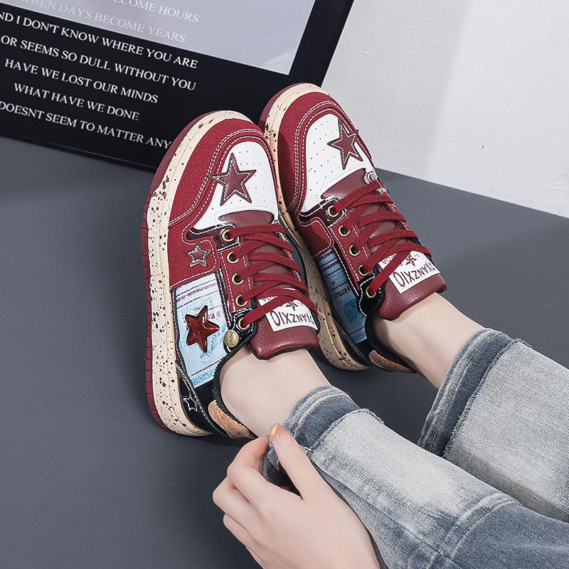 Spring and Summer New Retro Flat Bottom Versatile Distressed Sneakers Special-Interest Design Sports Leisure Shoes