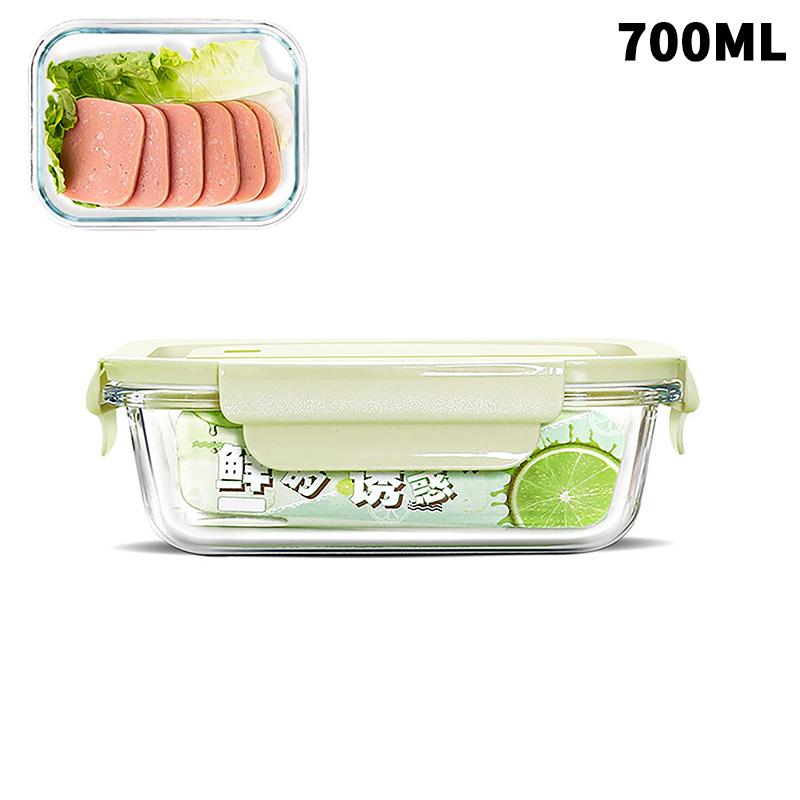1/2/3 Fack Förtjockad Läckagesäker Mikrovågsugnssäker Matlåda Hög Borosilikatglas Bento-låda Med Lock Lufttäta Matlådor