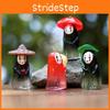 Man Face No Holding Umbrella Sitting Posture Hat Mini Model Ornament Desktop