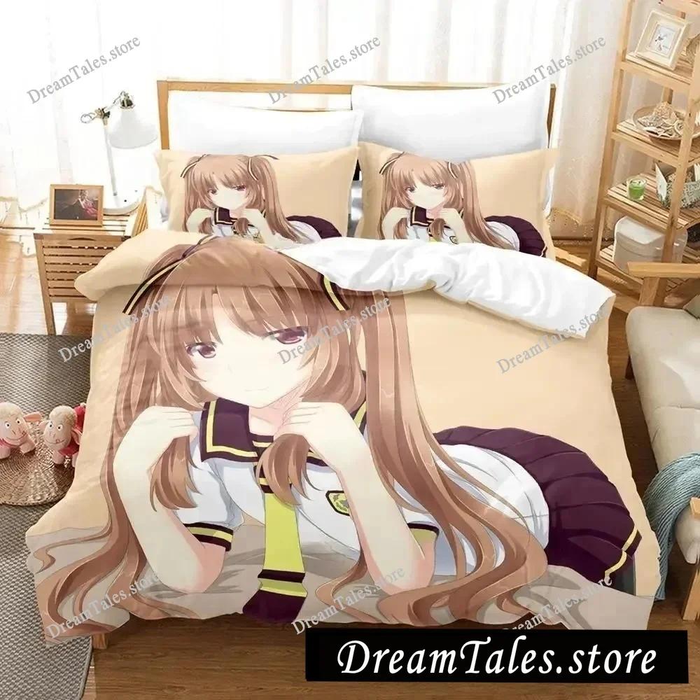 Anime Kawaii Waiting in The Summer Bedding Set Boys Girls Twin Queen Size Duvet Cover Pillowcase Bed Kids Adult Home Textile