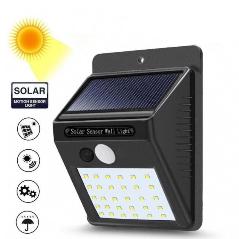 30 LED Solar Motion Sensor Wall Light IP65 Waterproof Outdoor Security Lighting Wireless Garden Courtyard Pathway Decoration