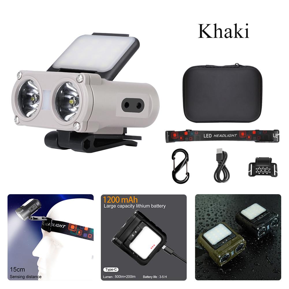 1200mAh Mini Cap Clip Headlamp 700LM TYPE-C Rechargeable Induction LED Light Waterproof LED Sensor Headlight Outdoor Lighting