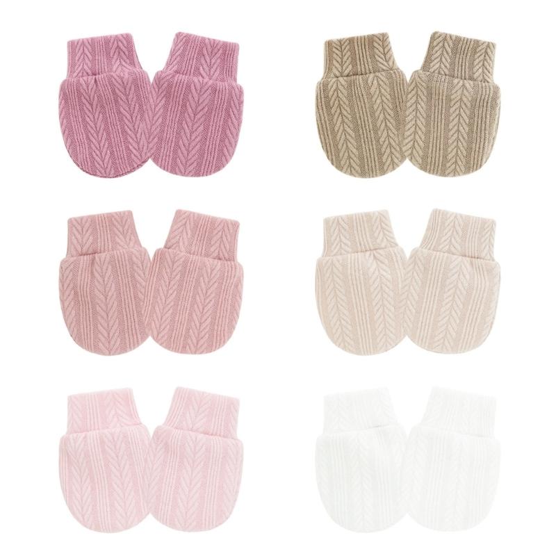 Elastic Cuffs Baby Mittens Prevent Face Scratching Soft Cotton Gloves For 0-1 Month Infants Breathable Hand Covers