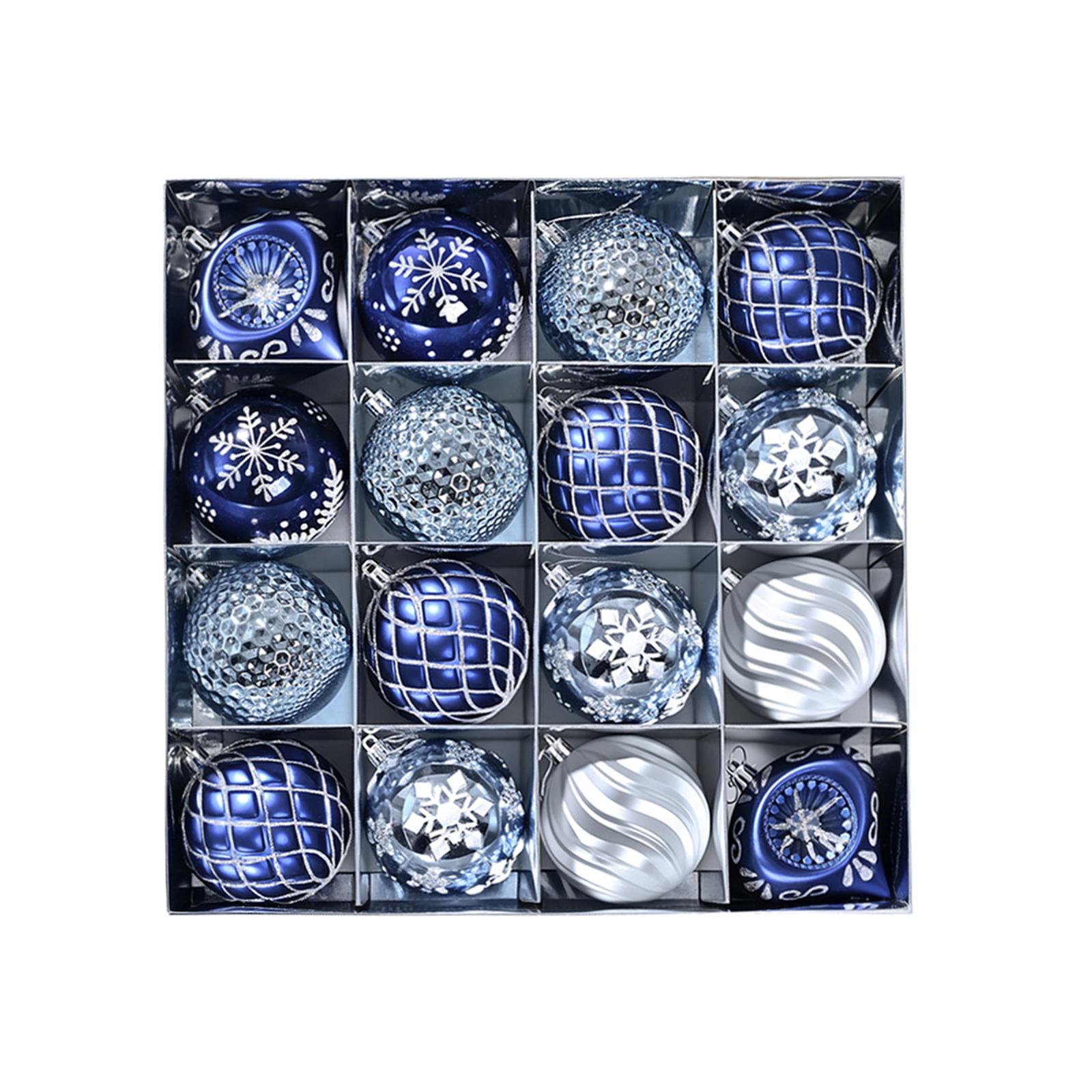 

Синий Гальванизированный Специальной Формы Рождественский Шар Декоративный Подвесной Набор 12 Шт., Подвеска для Рождественской Атмосферы Подарочная Коробка One Size