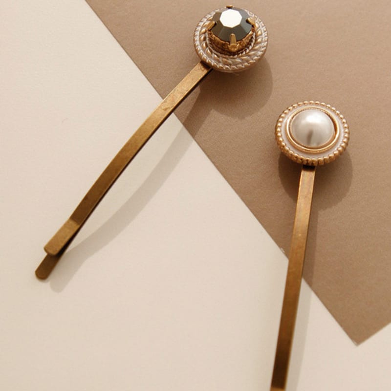 

J.Lauren Круглый кулон Античная заколка-невидимка H01244 pearl