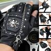 Pirate Design Men's Half-Finger Leather Cycling Gloves - Non-Slip, Outdoor Sports Fitness Gloves