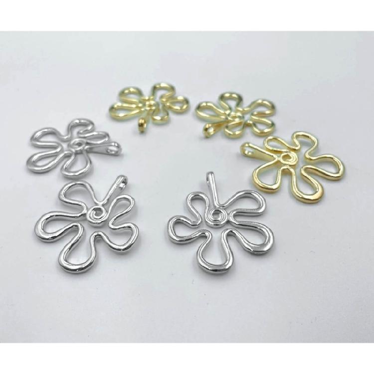 Flower Charm Pendants Abstract Flower Charm Dangle Jewelry Making Accessories