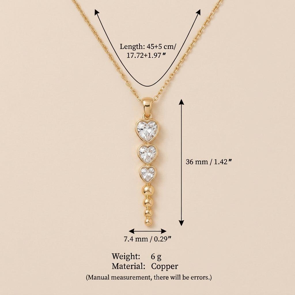 Multi-layer Love Diamond Stacked Necklace Gold Texture Heart-shaped Diamond Collarbone Chain Light Luxury Commuting Dating Versatile