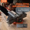 6" Bench Vise W/ Anvil 360°Swivel Locking Base Heavy Duty Ductile Iron