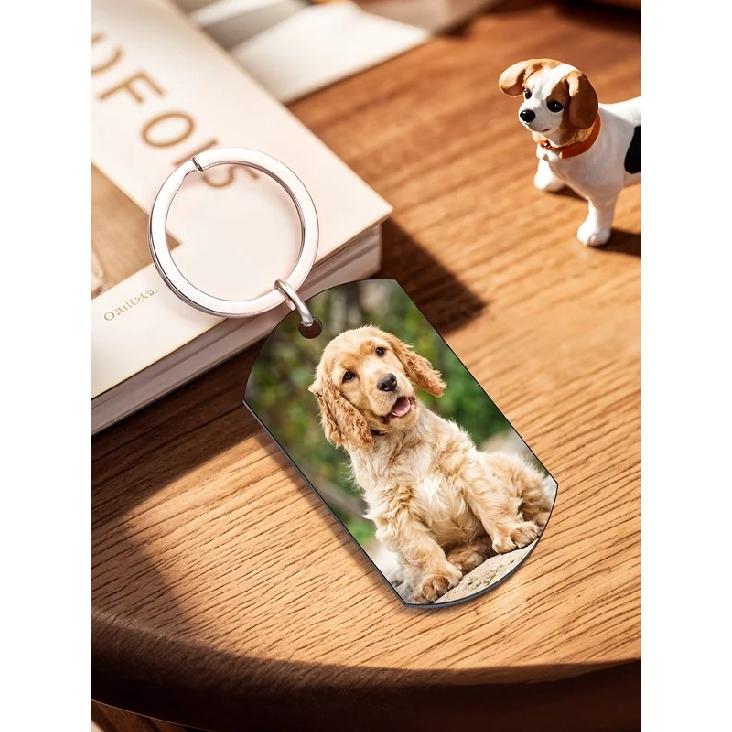 Personalized Pet Photo Keychain Custom Dog Memorial Gift Pet Loss Keepsake for Dog Lovers Anniversary Christmas Gift