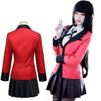 Amour et Kakegurui Yumeko Jabami Ensemble Complet de Costume Tenue Cosplay [Entrer en paix] 8 Pièces (M)