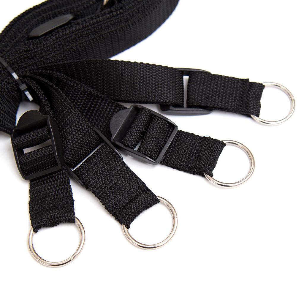 Couple's Bed Restraint Set: Adult Hand & Foot Cuffs with Combination Straps