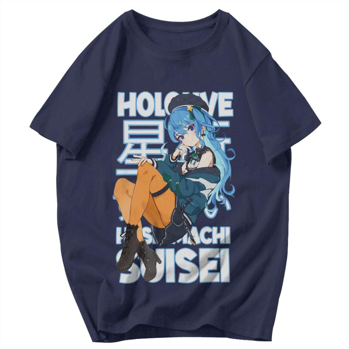 

Men T Shirt Idol Showdown Hololive Hoshimachi Suisei Gifts Y2K Graphic Tees Unisex Clothes T Shirts 4XL