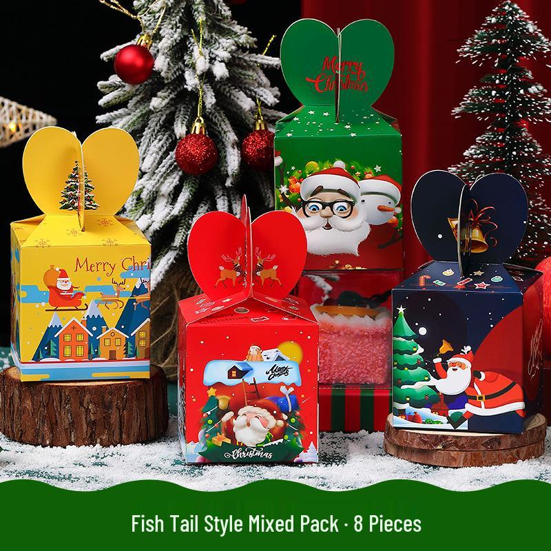 Рождественский Вечер Яблочные Конфеты Подарочный Пакет Крафт-Коробка для Детей