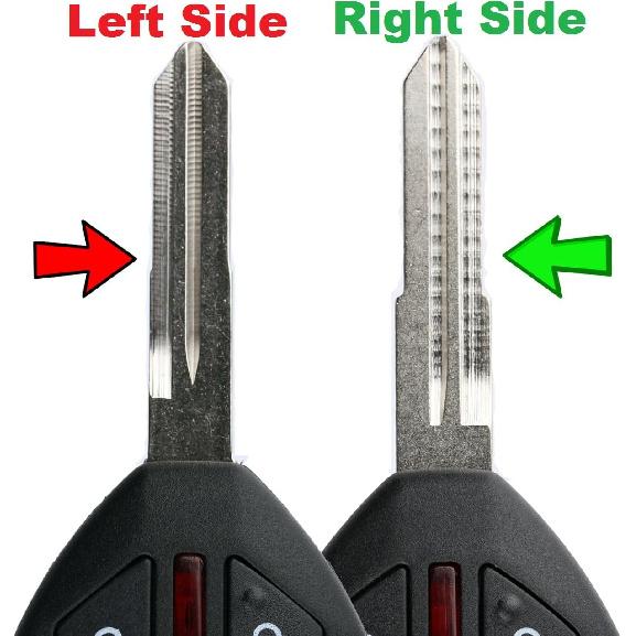 KeylessOption Keyless Entry Remote Uncut Blank Car Key Blade Fob Case Shell Button Pad Outer Cover Repair for 2007-2012 Mitsubishi Eclipse Lancer