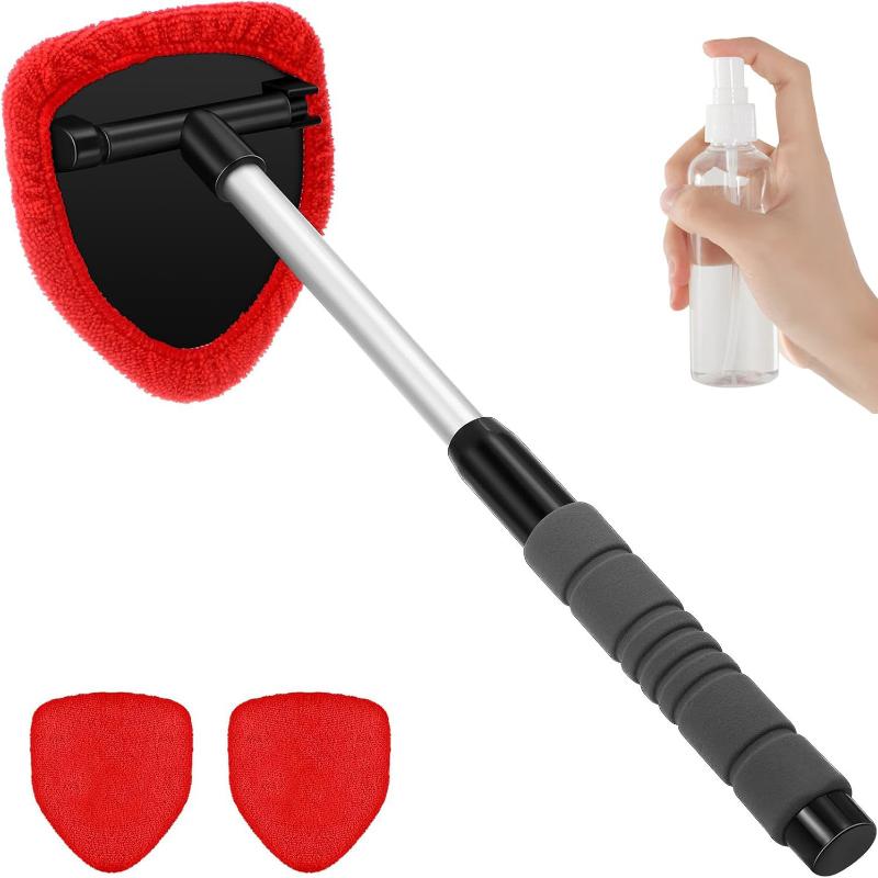 Car Windshield Cleaning Brush Set Microfiber Telescopic Window Glass Cleaner Car Window Scraping Mist Wash Supplies