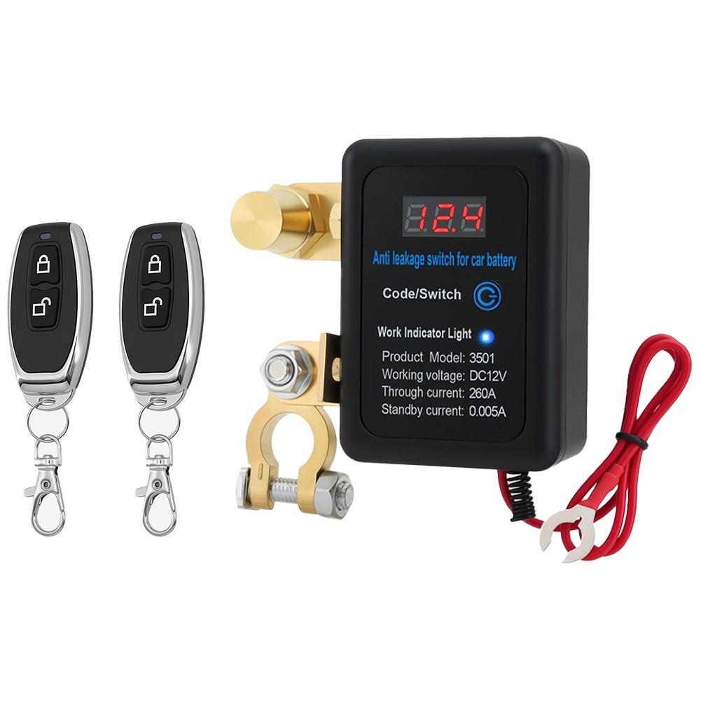 12V Car Battery Anti-Leakage Power-Off Switch 260A Automatic Intelligent Remote Control Disconnect Switchs for Vehicle Safety
