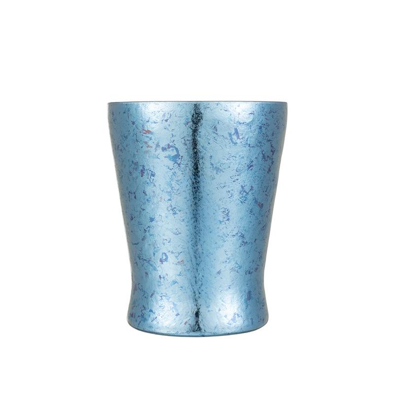 Dvouvrstvý praktický dárek pro setkání, dárek s širokým hrdlem, izolovaný čistý titanový vakuový širokoúhlý pivní titanový kelímek