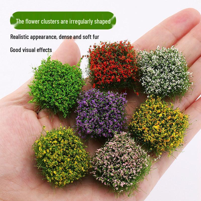 Miniature Grass Tufts for Sand Table Models - Wild Scenery Vegetation & Flower Clusters