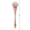 Large Fluffy Pink Powder Makeup Brush,Gold Curved Handle Loose Powder Brush for Blush, Highlighter & Setting Powder