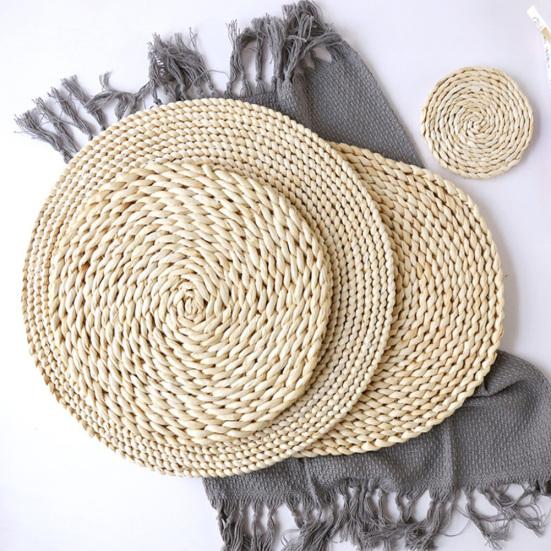 Corn Bran Woven Heat Dining Table Mat Pot Insulation Holder Coasters Placemat
