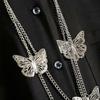 Men's Hong Kong Retro Asymmetrical Long-Sleeve Chain Hip-Hop Shirt