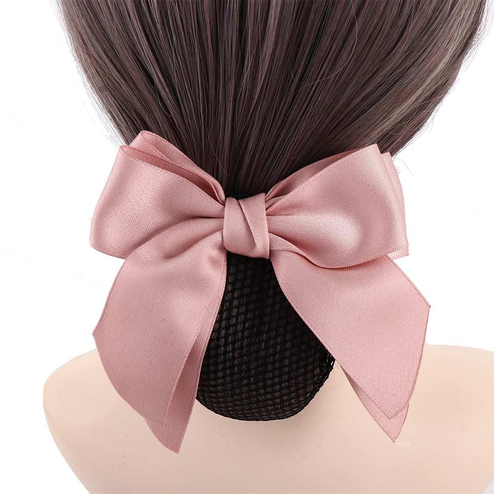 Hair Clip Elegant Hotel Female Nurse Bowknot Hairgrips Cover Net Ponytail Clip Women Spring Clip Korean Bun Snood