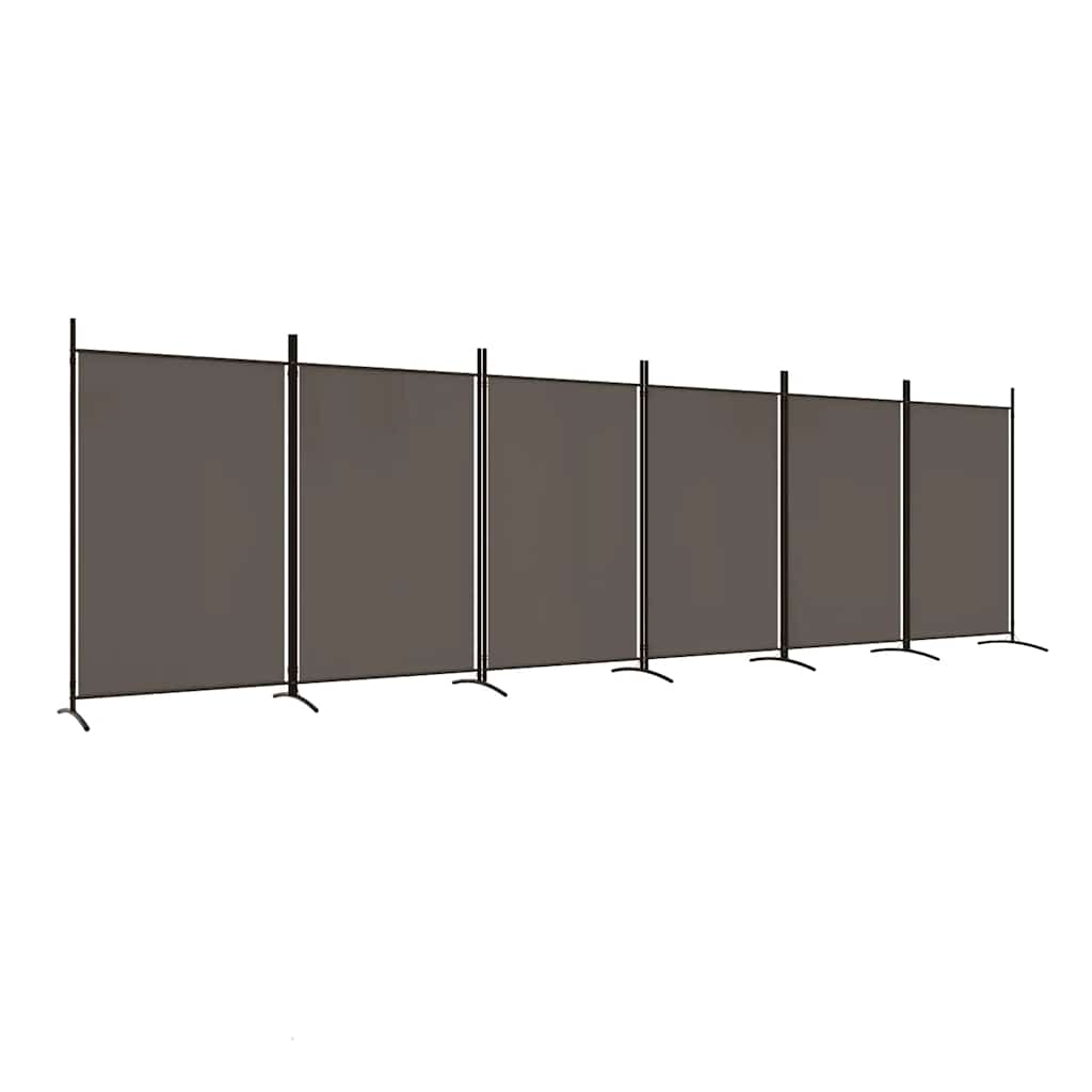 6 Piece Anthracite Folding Screen 520 X 180 Cm Fabric