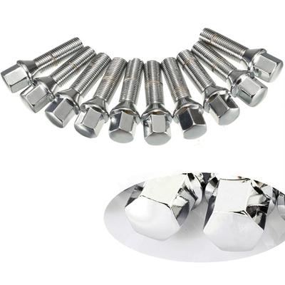 AOSU 10PCS Nuts Suit For BMW X1x3x5x6x73series 28/35/40/45/50mm Lengthen Steel Wheel Bolts M14 X 1.5 M12*1.5 M14*1.25