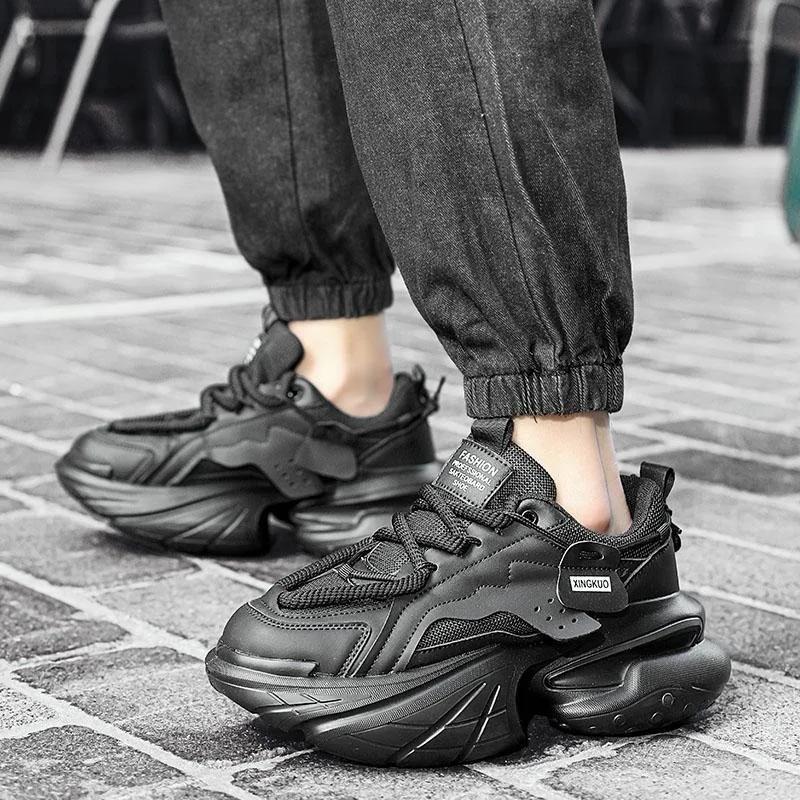 Luxury Men Sneakers 2025New Arrival Comfortable Platform Shoes Soft sole Height Increased Casual Vulcanize Shoes Tenis Masculino