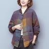 Women's Quilted Plaid Jacket - Autumn/Winter 2024: Thick, Warm, and Loose-Fit for Middle-Aged and Elderly