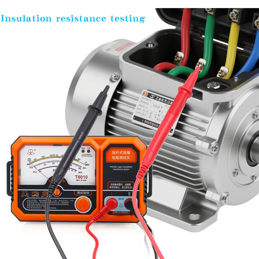 T6005 USB Rechargeable 500V Analog Insulation Resistance Tester T6010 Megaohmmeter