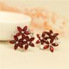 Korean Version New Sweet Color Sweet Small Fresh Flower Zircon Sparkling Diamond Exaggerated Fashion Temperament Earrings