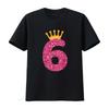 Happy Birthday T Shirt Girls 6th Party 6 Years Old Bday Vintage Washed Soft Homme Casual Graphi