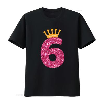 Happy Birthday T Shirt Girls 6th Party 6 Years Old Bday Vintage Washed Soft Homme Casual Graphi