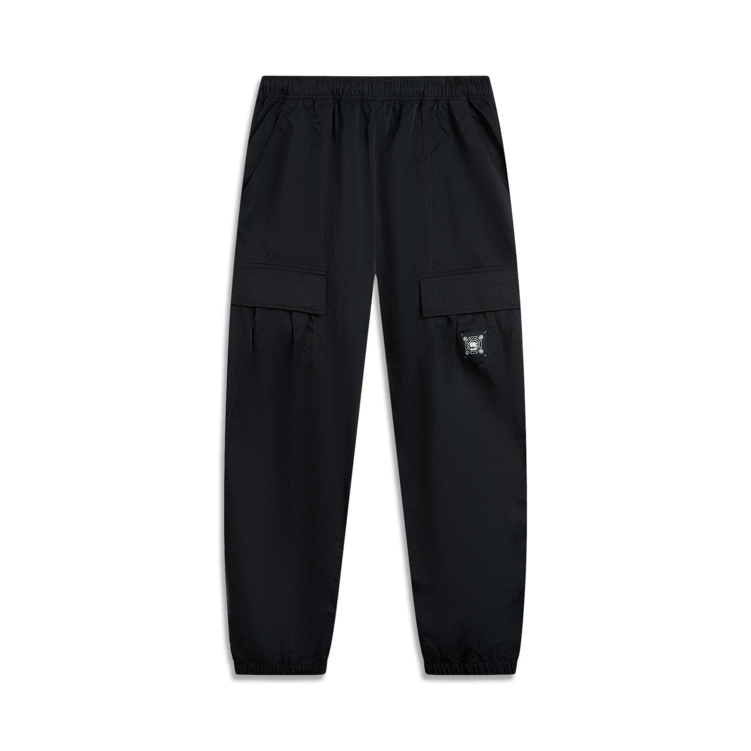 

Li Ning Баскетбольная серия Однотонные брюки средней посадки Удобные Дышащие с манжетами Повседневные брюки Мужские низы Черный AKXU639-2 L