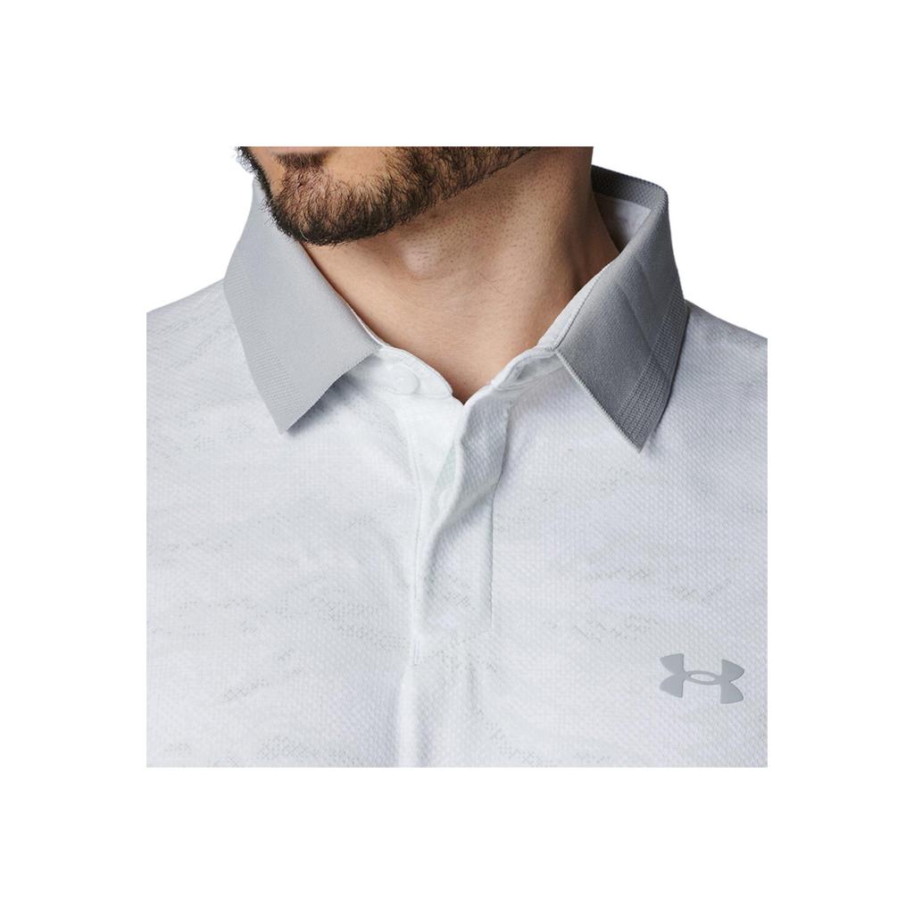 Under Armour Drive Chill Iso-Chill Series Print Comfortable Fashion Simple Versatile Short Sleeve Polo Shirt Men tops White Gray 1389597-100