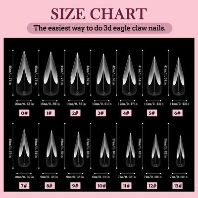 140Pcs 3D Eagle Claw Shape Nail Forms For Nail Extension Of Dragon Claw Acrylic Nails Special Full Cover Molds Nail Art Tool