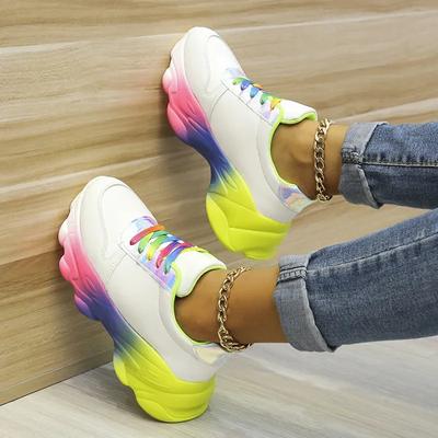 2024 dicke untere weiße schuhe frauen sommer dünne turnschuhe 2024 neue frauen casual schuhe muffin flache untere