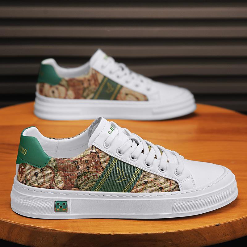 

Fashion men s shoes leather versatile trend board shoes summer lace-up platform casual trendy shoes 38